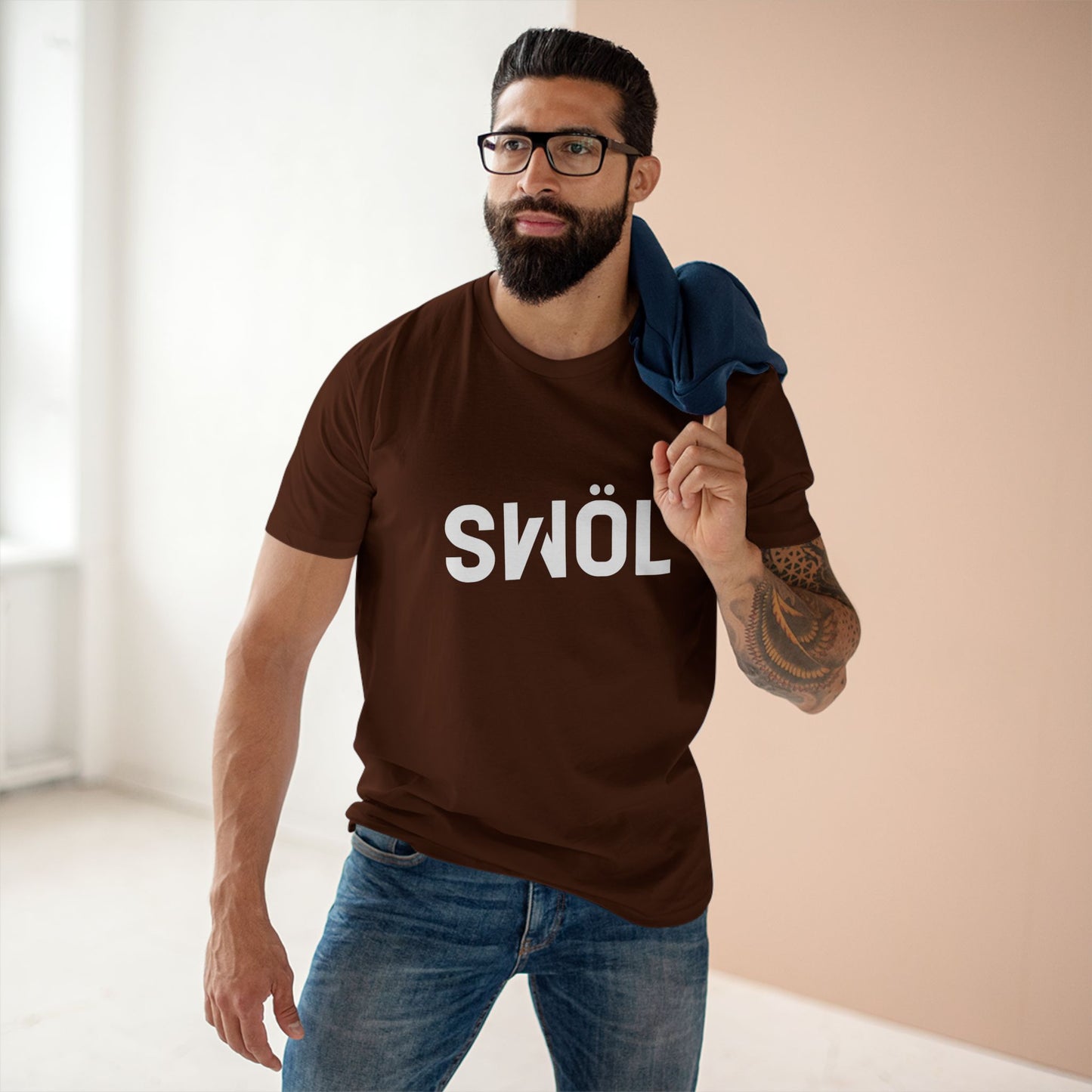 SWOL Base Pump Cotton Tee - Chocolate