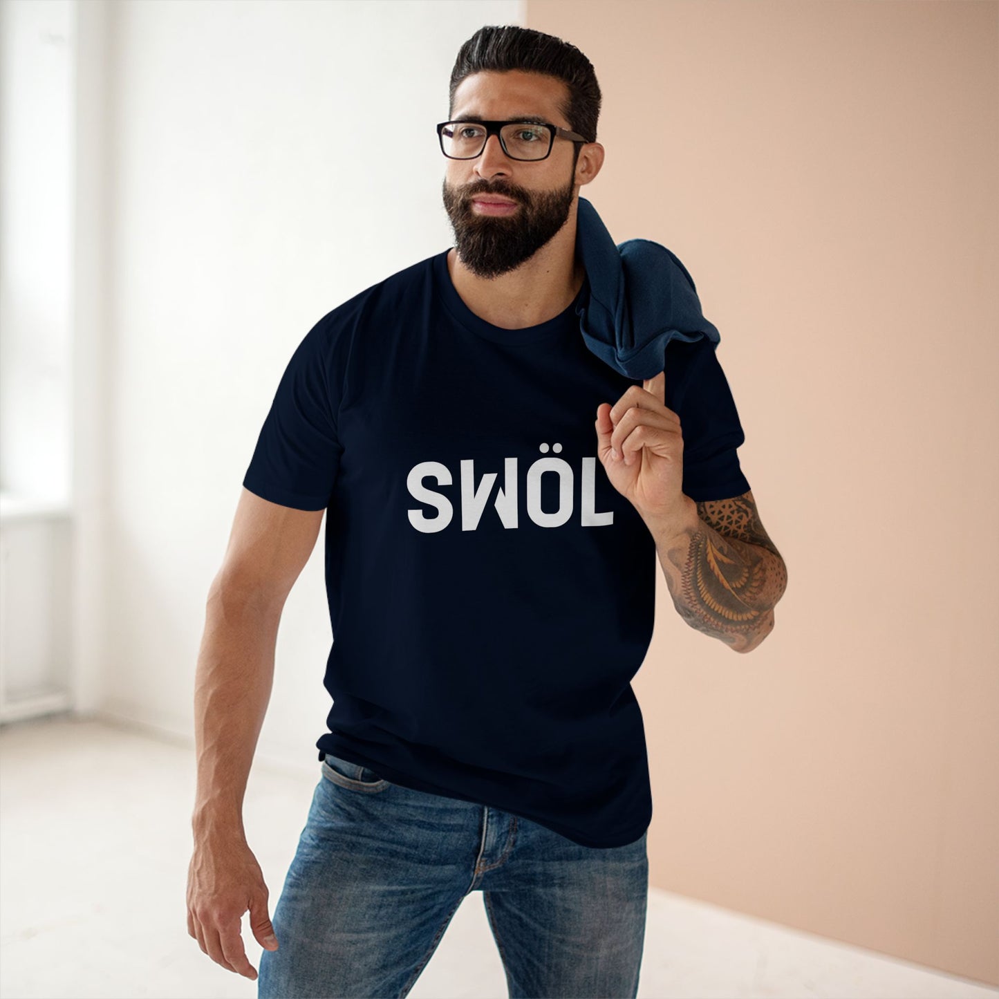 SWOL Base Pump Cotton Tee - Navy